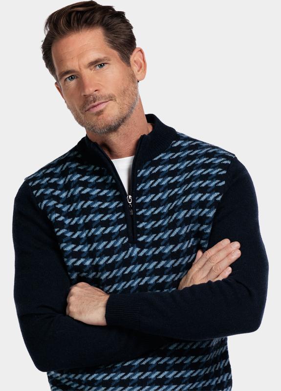 Baileys Half Zip Blauw Pullover 1/2 Zip  10gg, all-o 528431/675