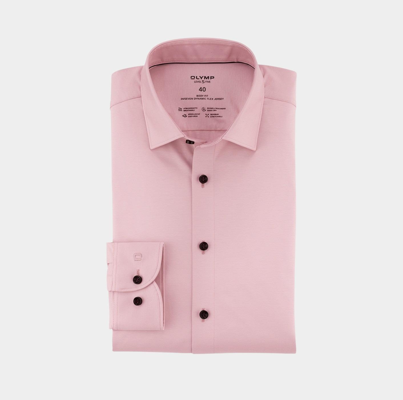 Olymp Business hemd lange mouw Roze Level Five 24/Seven 200864/93