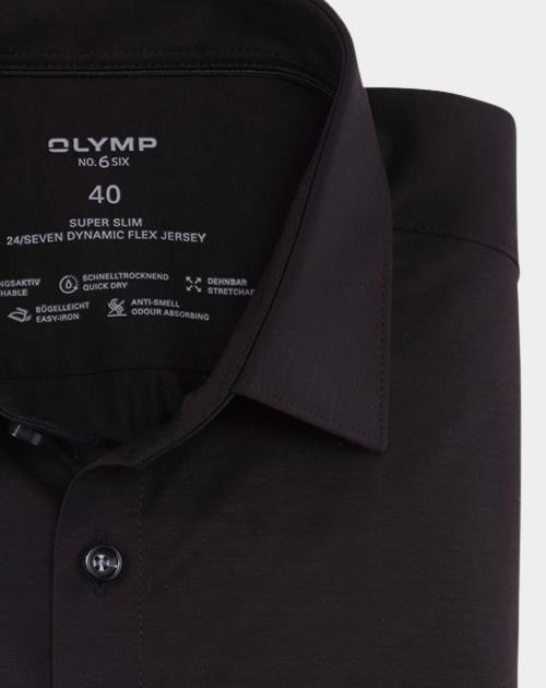 Olymp Business hemd korte mouw Zwart No. Six 24/Seven 250372/68