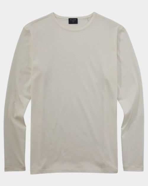 Olymp T-shirt lange mouw Beige Crewneck Casual 560424/01