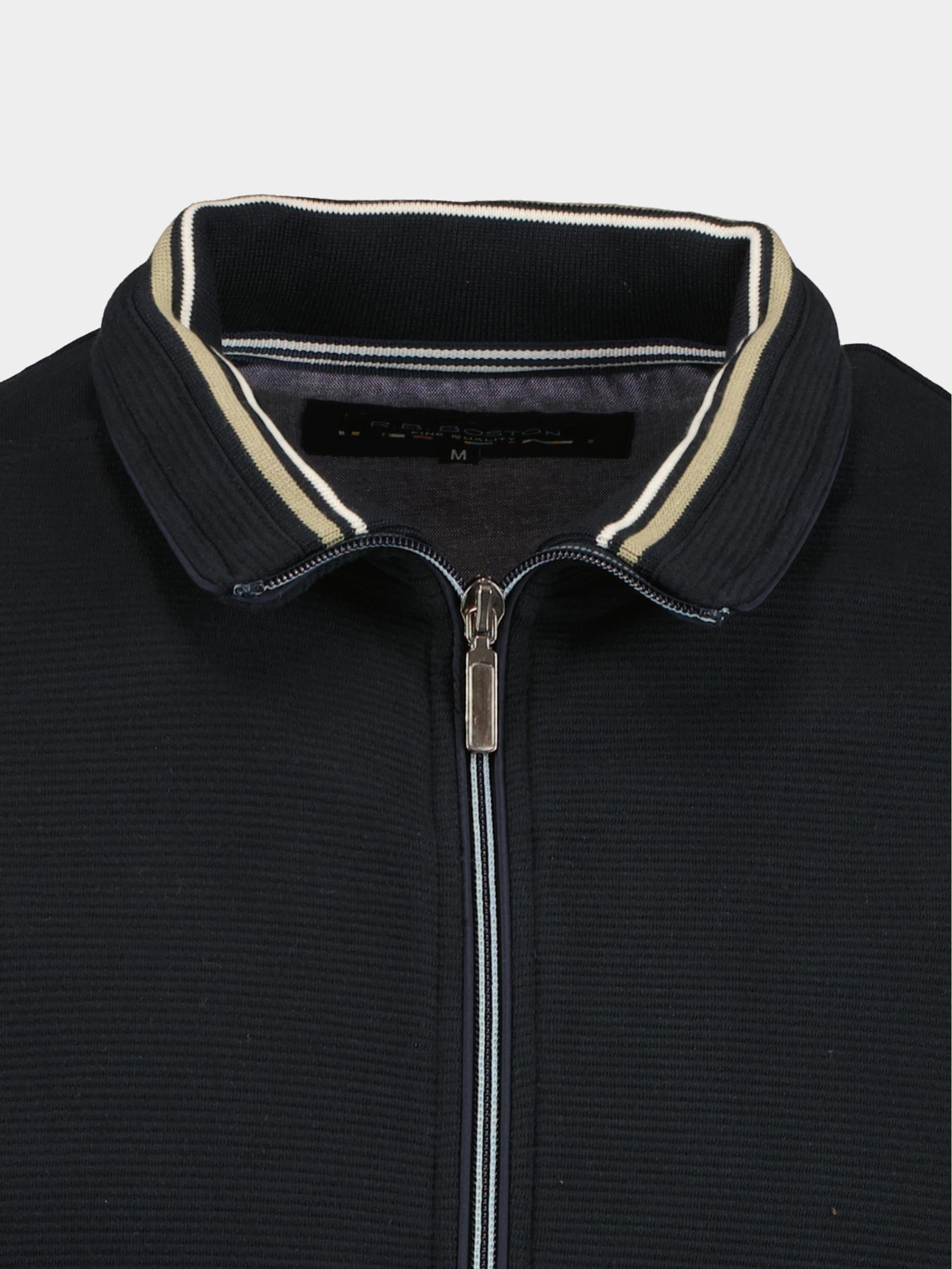 R.B. Boston Vest Blauw Sweat cardigan zip 312230/60