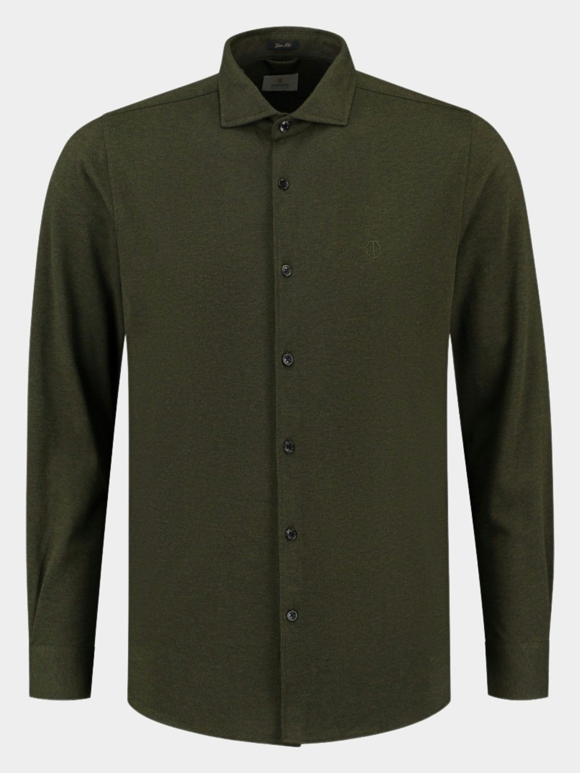 Dstrezzed Casual hemd lange mouw Groen Shirt Melange Pique 303610/524