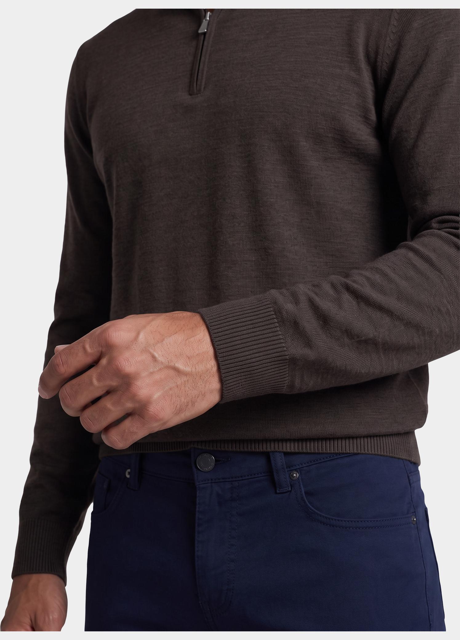 Born With Appetite Half Zip Bruin Lux Pull Halfzip Merino BWA00005LU15/2004 Dark Brown