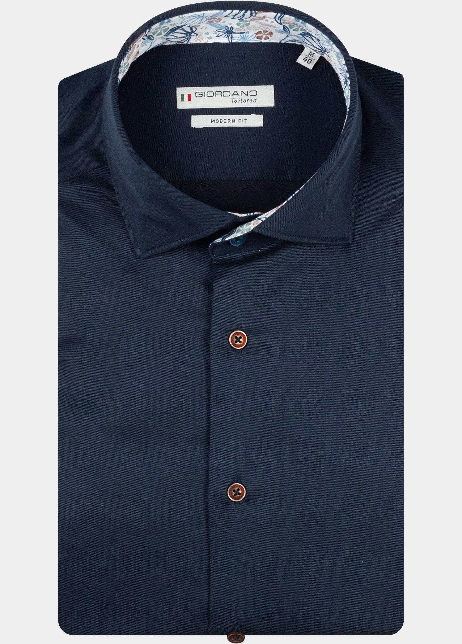 Giordano Overhemd heren Blauw Locarno Long Sleeve Semi Cuta 617864/60