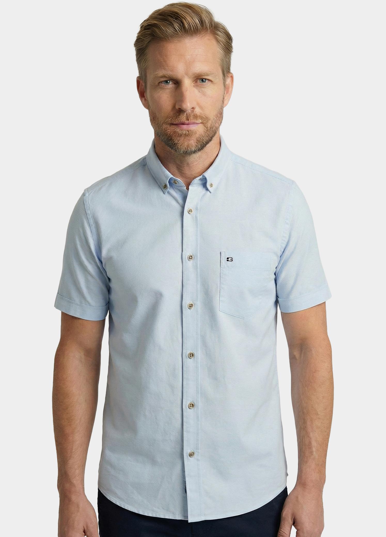 Giordano overhemd korte mouw heren Blauw Alfa Short Sleeve Button Down 616078/61