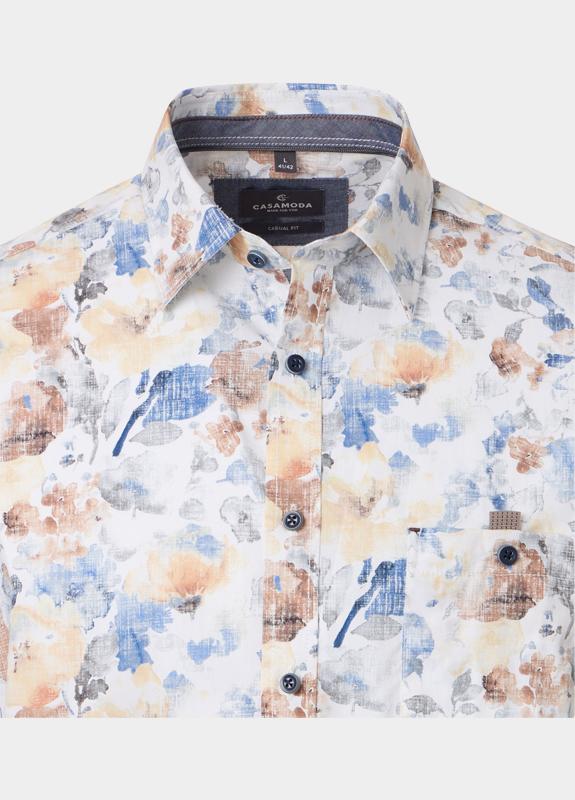 Casamoda Casual hemd lange mouw Blauw Kent Casual Fit 126130340/100