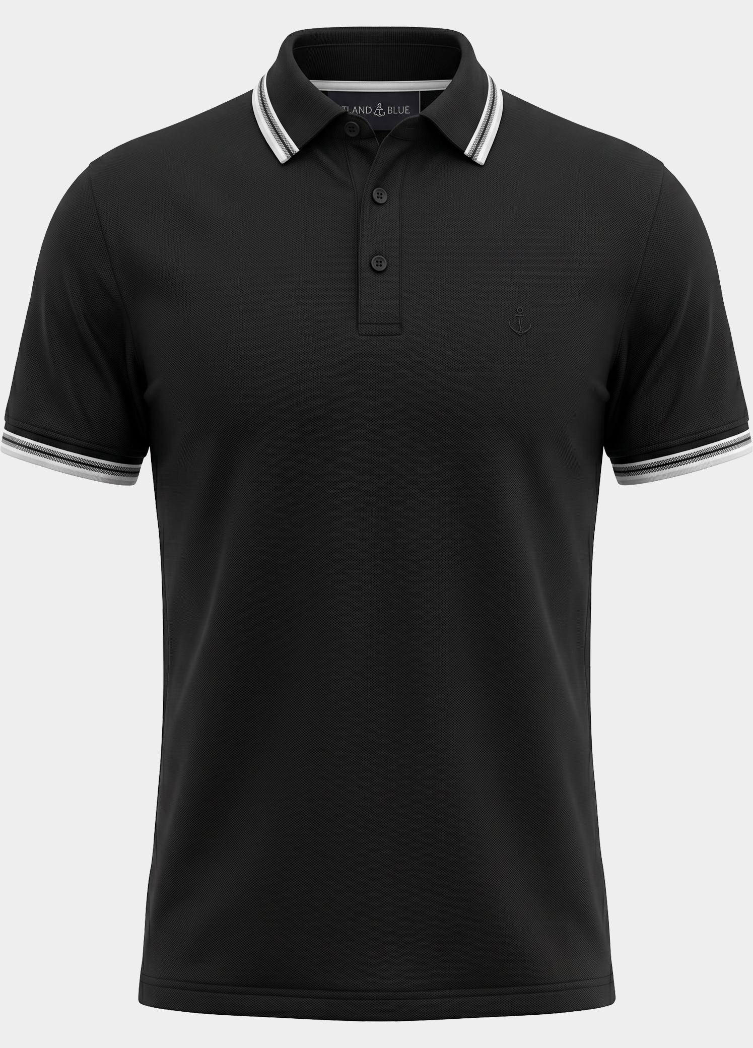 Scotland Blue Polo heren Zwart Brick Polo Plain Contrast Col SPE25108BR06SB/990 black