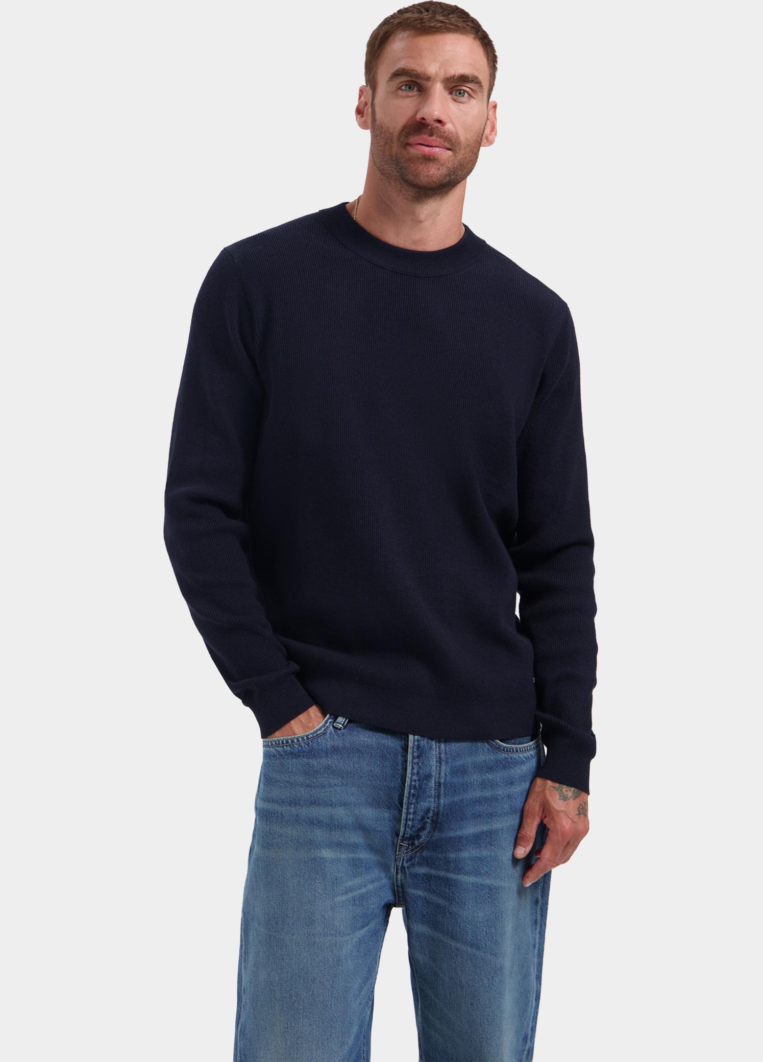 Dstrezzed Pullover heren Blauw Oscar Rib Mockneck 406824/649