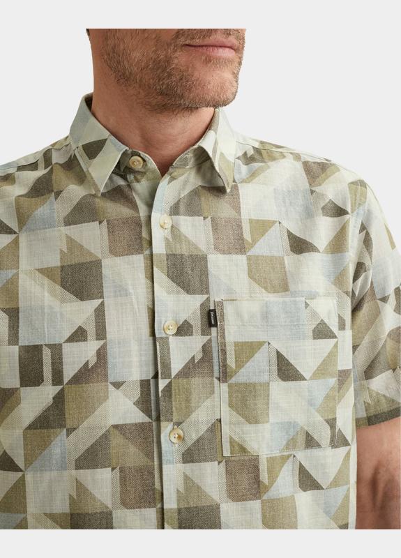 Vanguard Casual hemd korte mouw Wit Short Sleeve Shirt Geo Spring VSIS2603233/7004