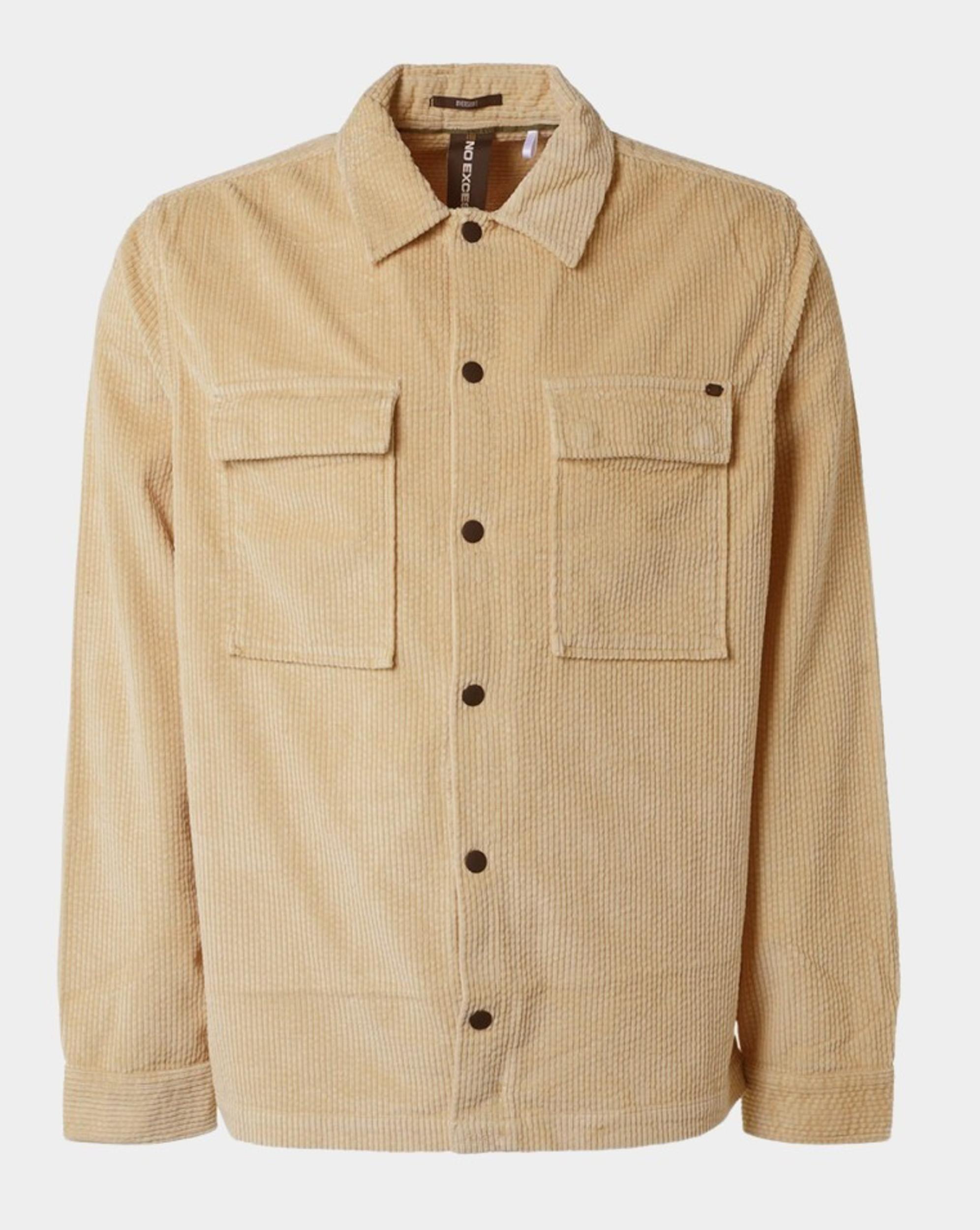 No Excess Casual hemd lange mouw Beige Overshirt Button Closure Cord 21570918/014