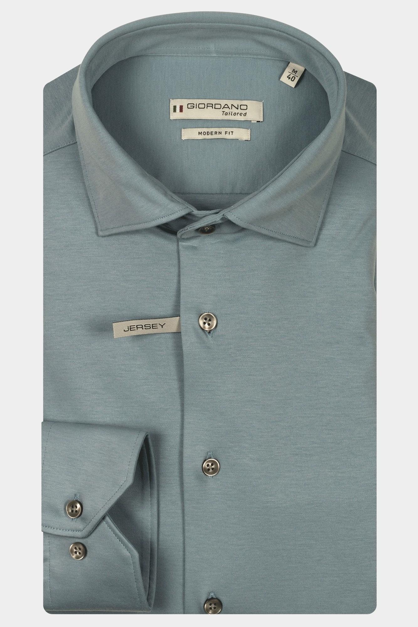 Giordano Casual hemd lange mouw Blauw Maggiore long sleeve semi cut 517806/62