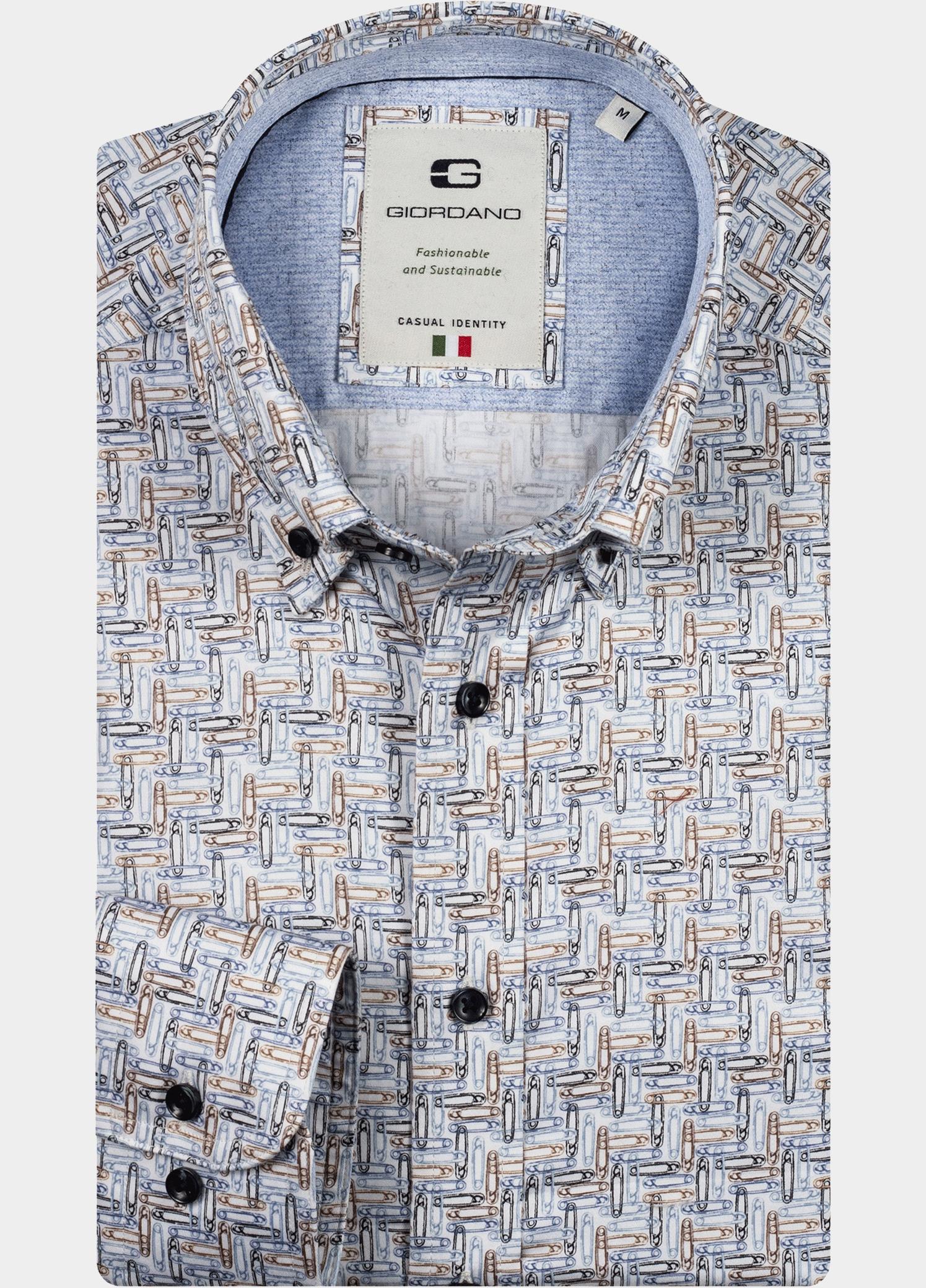Giordano Overhemd heren Blauw Loretto long sleeve button do 527824/60