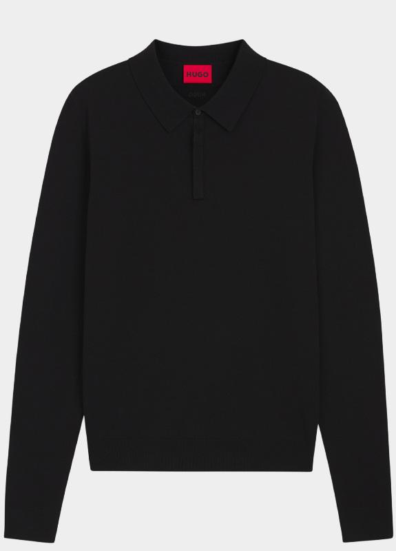HUGO Red Polo lange mouw Zwart San Pippo-CV 10267573 01 50532050/001
