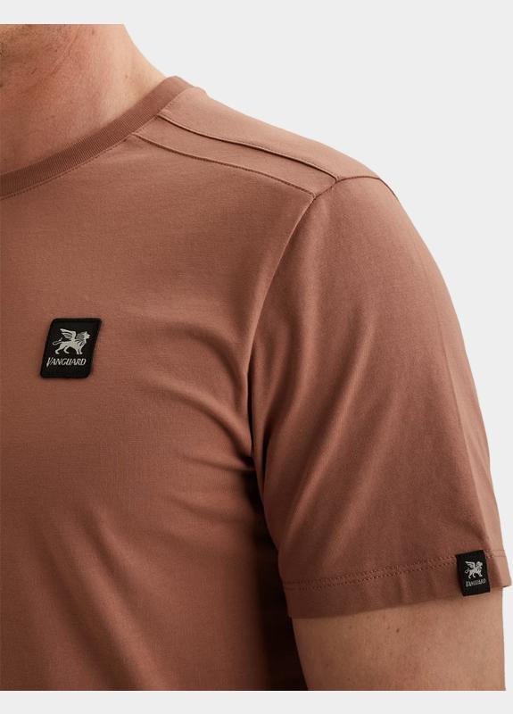 Vanguard T-shirt korte mouw Bruin Short sleeve r-neck cotton el VTSS2604532/8202