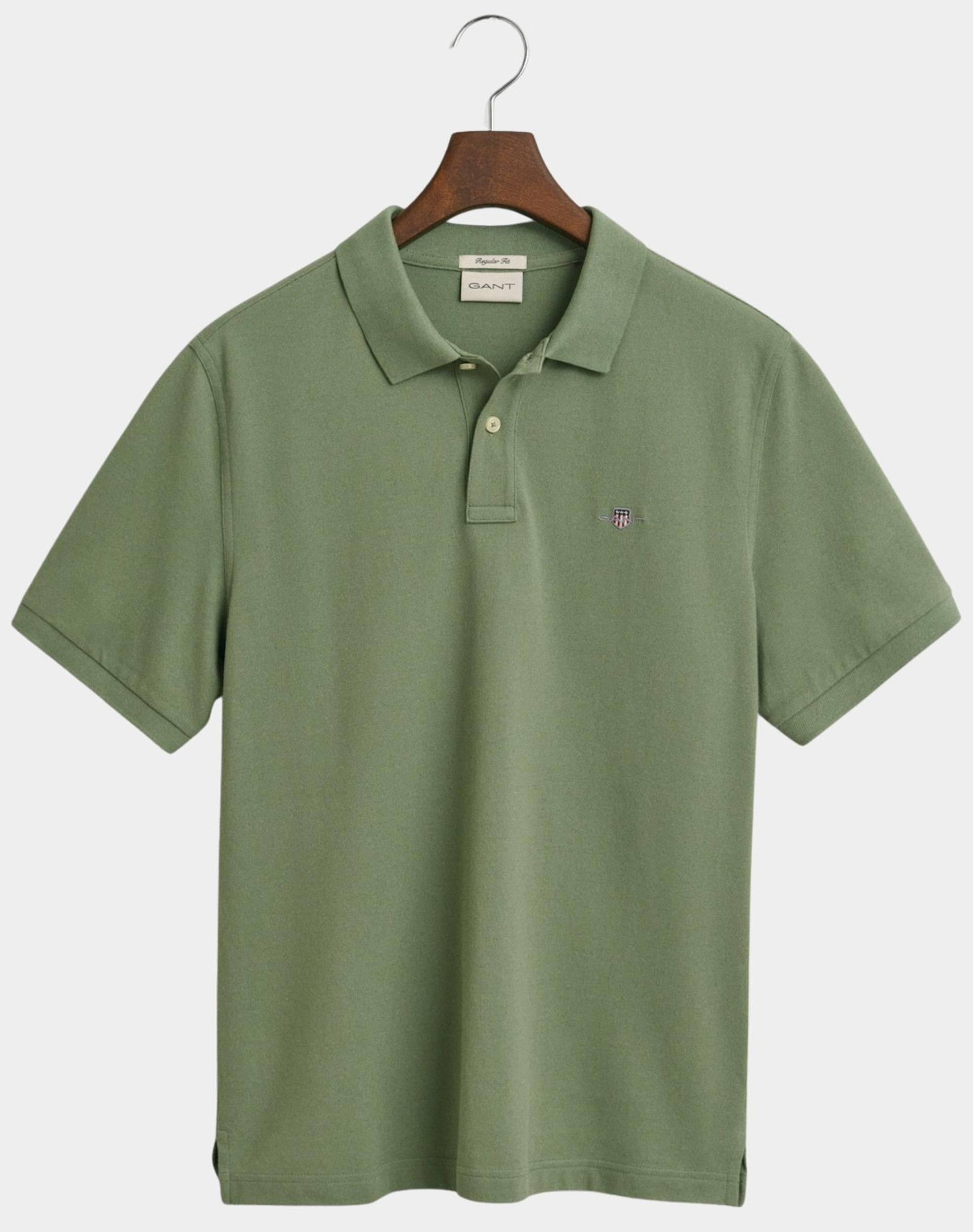 Gant Polo korte mouw Groen REG SHIELD SS PIQUE POLO 2210/362