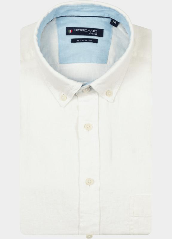 Giordano Overhemd heren Wit Ivy Long Sleeve Button Down S 617009/10