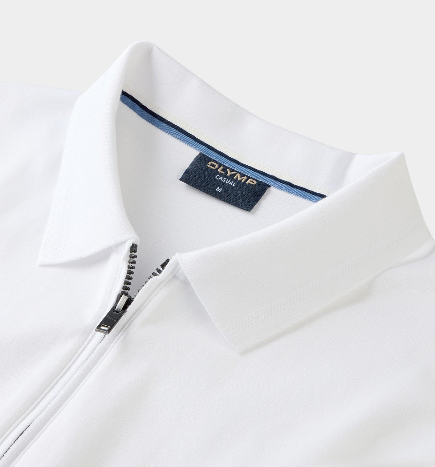 Olymp Polo korte mouw Wit Interlock Zip Polo 540362/00