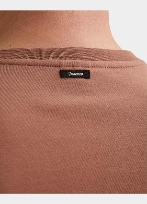 Vanguard T-shirt korte mouw Bruin Short sleeve r-neck cotton el VTSS2604532/8202