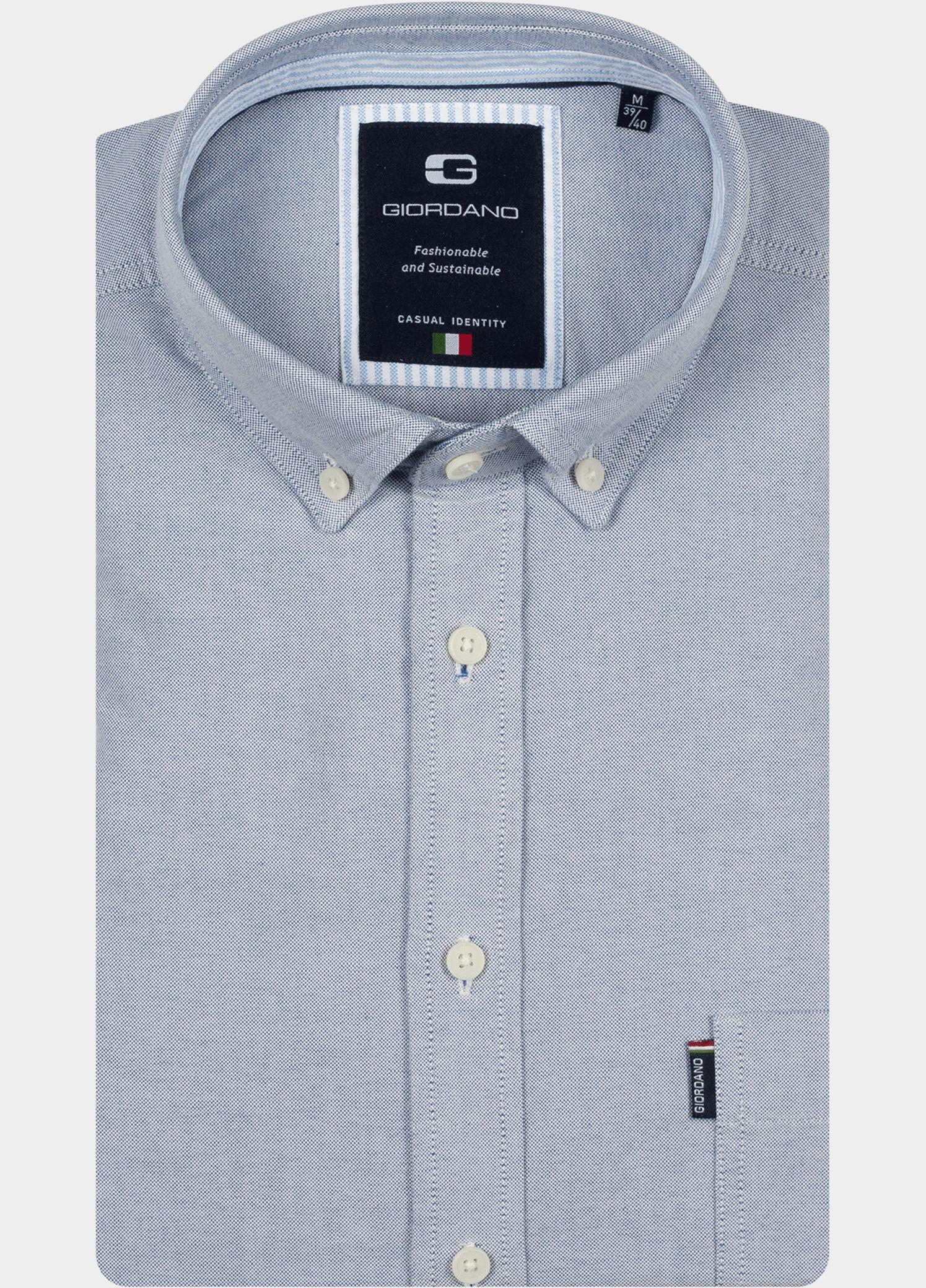 Giordano Overhemd heren Blauw Brando Long Sleeve Button Dow 617052/62