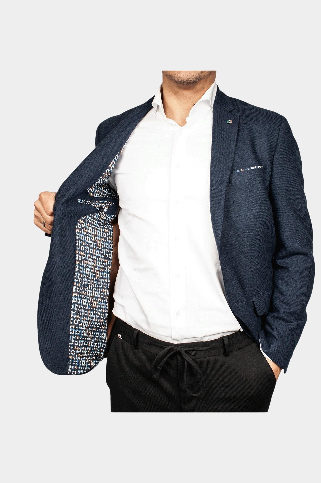 Giordano Blazer Blauw Blazer Robert Wool Mix 422610/69