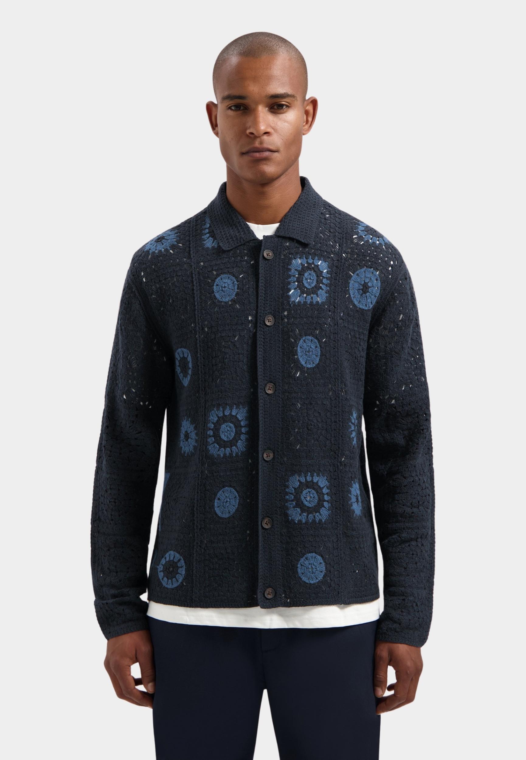 Dstrezzed Overshirt Blauw DS_Timeo Knitted Shirt 405914/649