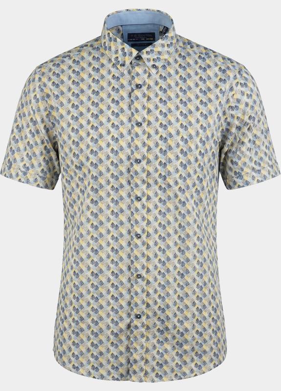 R.B. Boston overhemd korte mouw heren Geel Marshall SS Button Down 616670/227