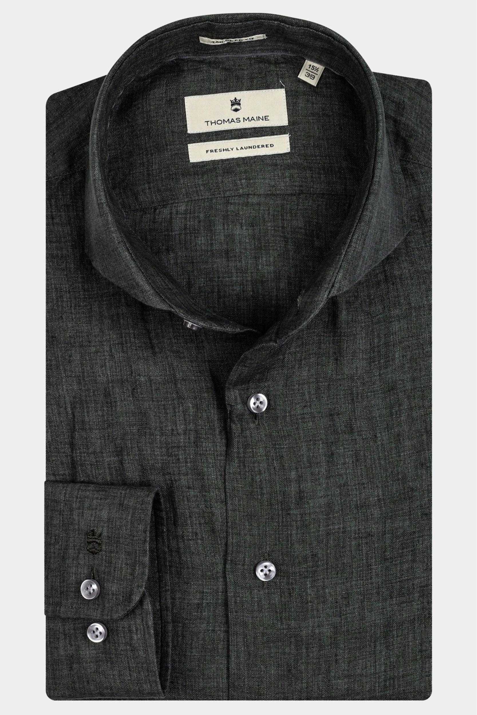 Thomas Maine Casual hemd lange mouw Groen Bari - Cutawau Collar 117757/78