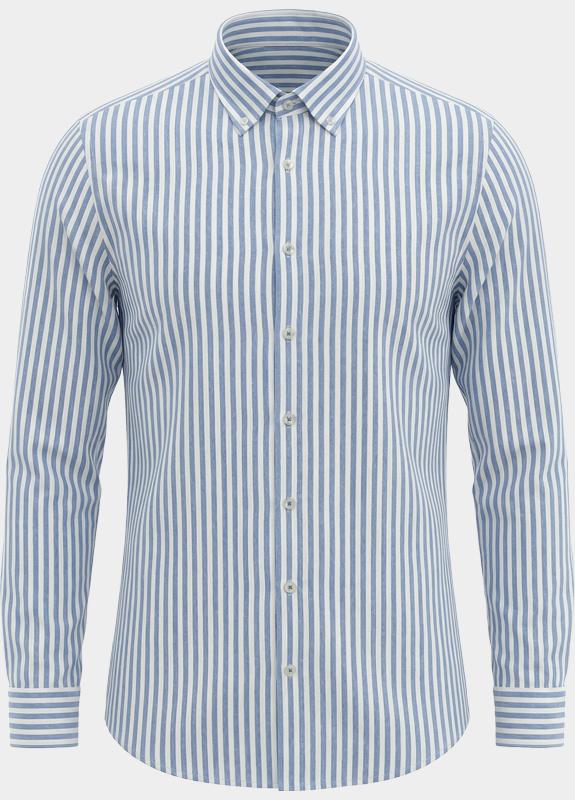 Born With Appetite Overhemd heren Blauw Avenue Li-co Ws Stripe Shirt BWA26107AV02/4005