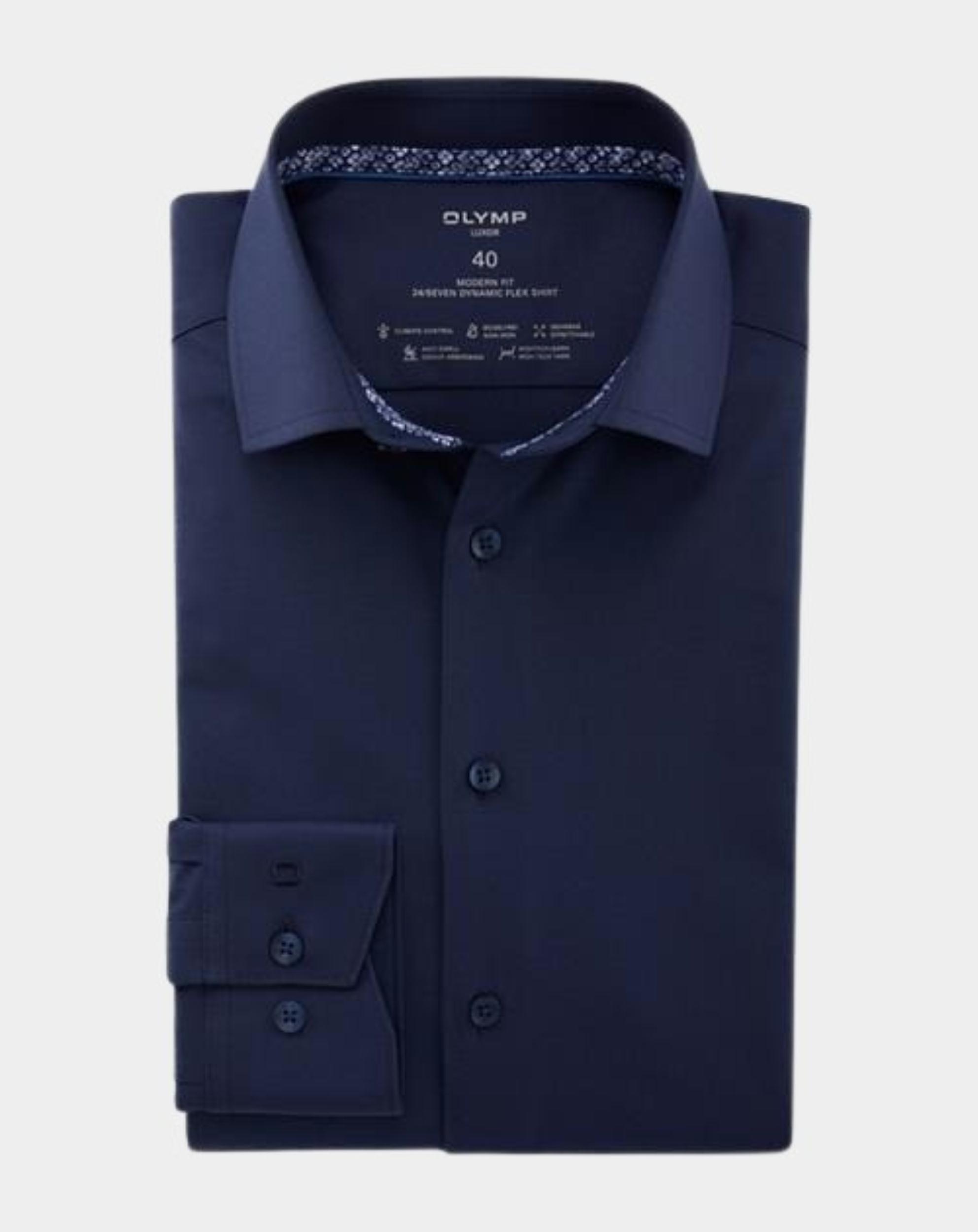 Olymp Business hemd lange mouw Blauw 1336/34 Hemden 133634/18
