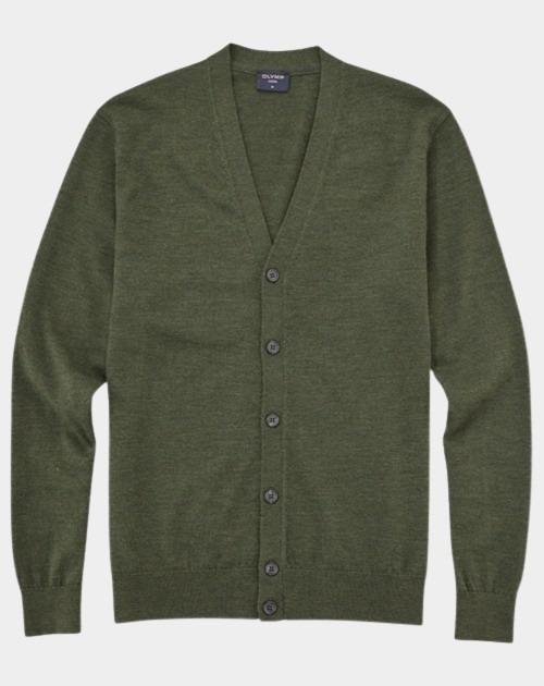 Olymp Vest Groen Cardigan Basic Merino 533566/47