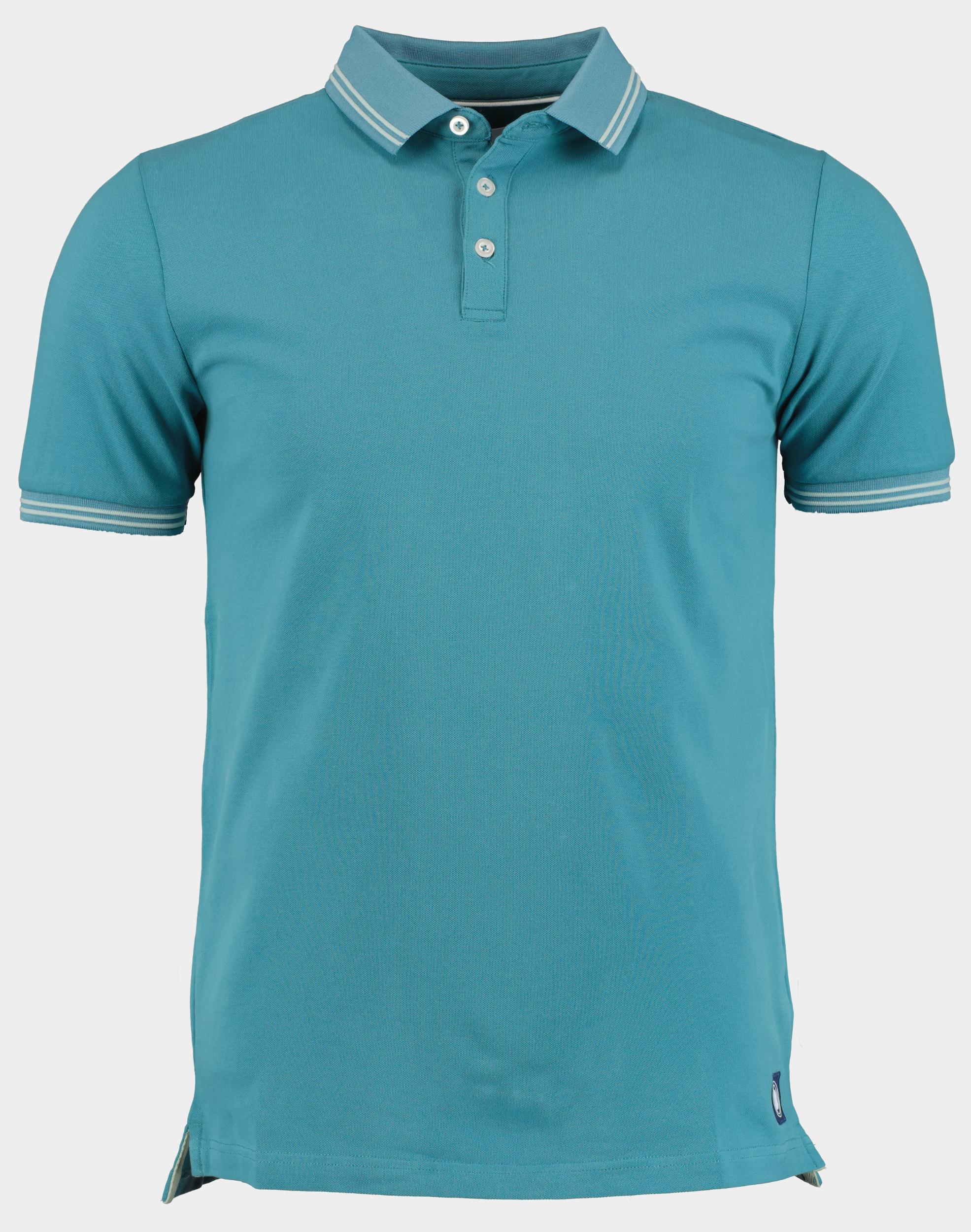 Bos Polo korte mouw Groen Jason Polo Fine Pique Contras 24108JA01BO/316 dark ocean