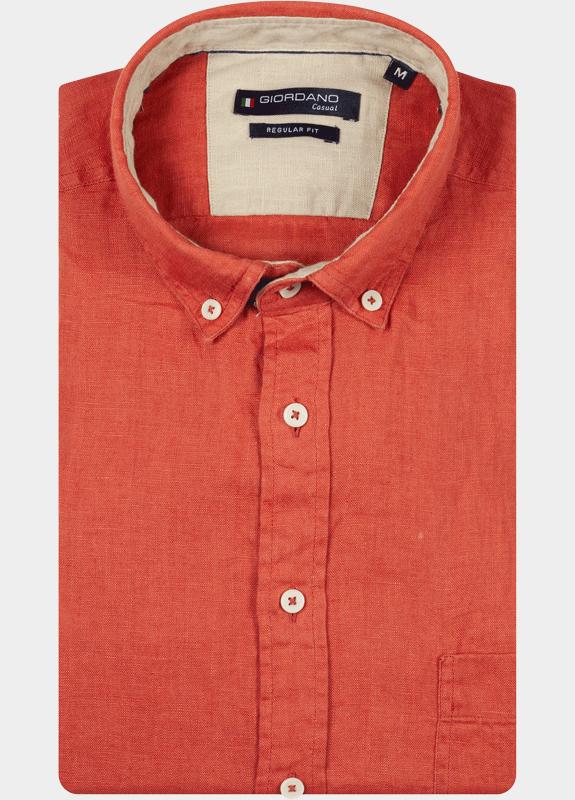 Giordano Overhemd heren Roze Ivy Long Sleeve Button Down S 617009/31