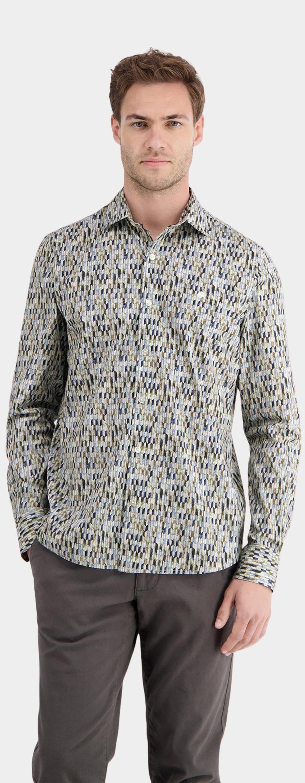 Lerros Casual hemd lange mouw Blauw  2581378/103