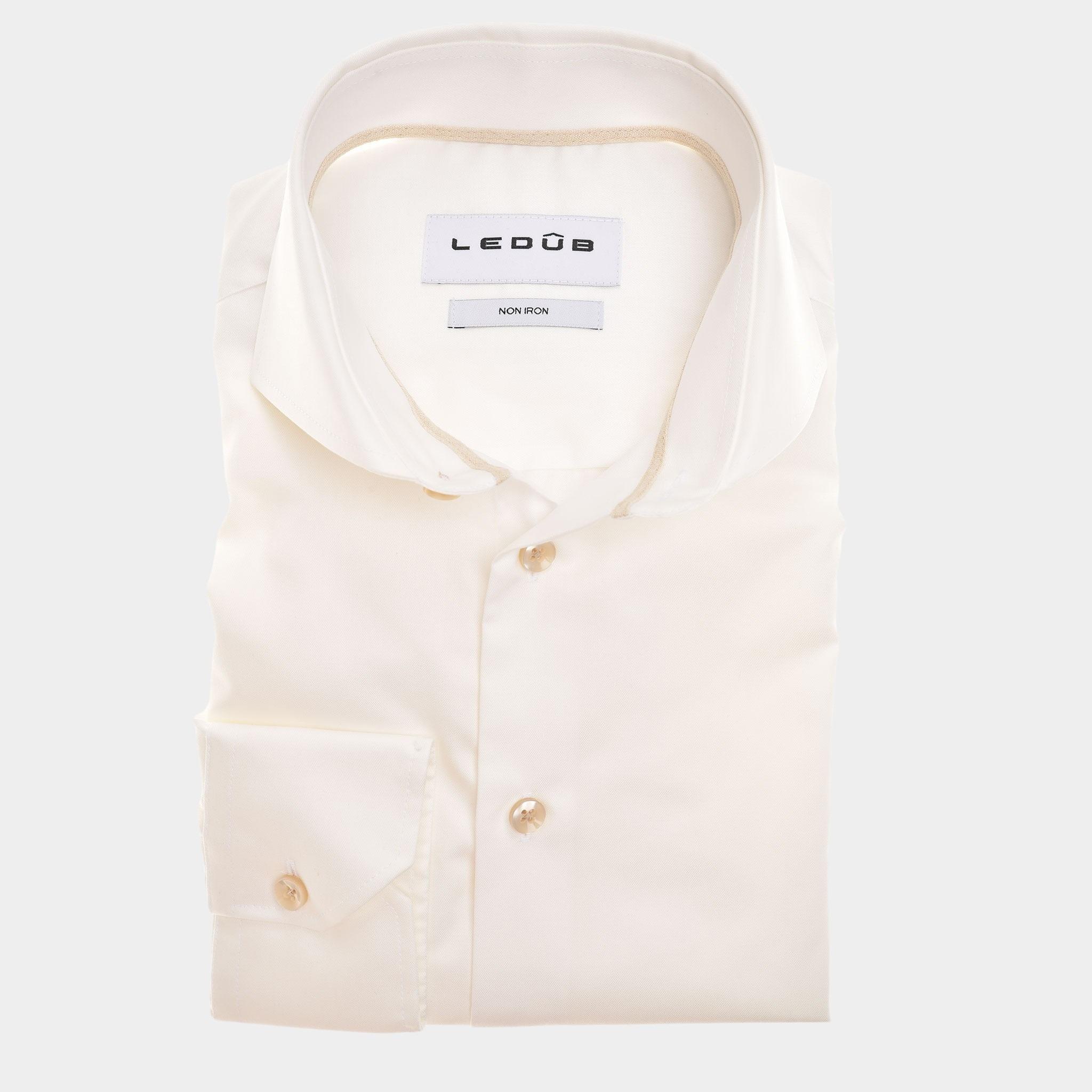 Ledub Business hemd lange mouw Beige  0142940/920-620-000