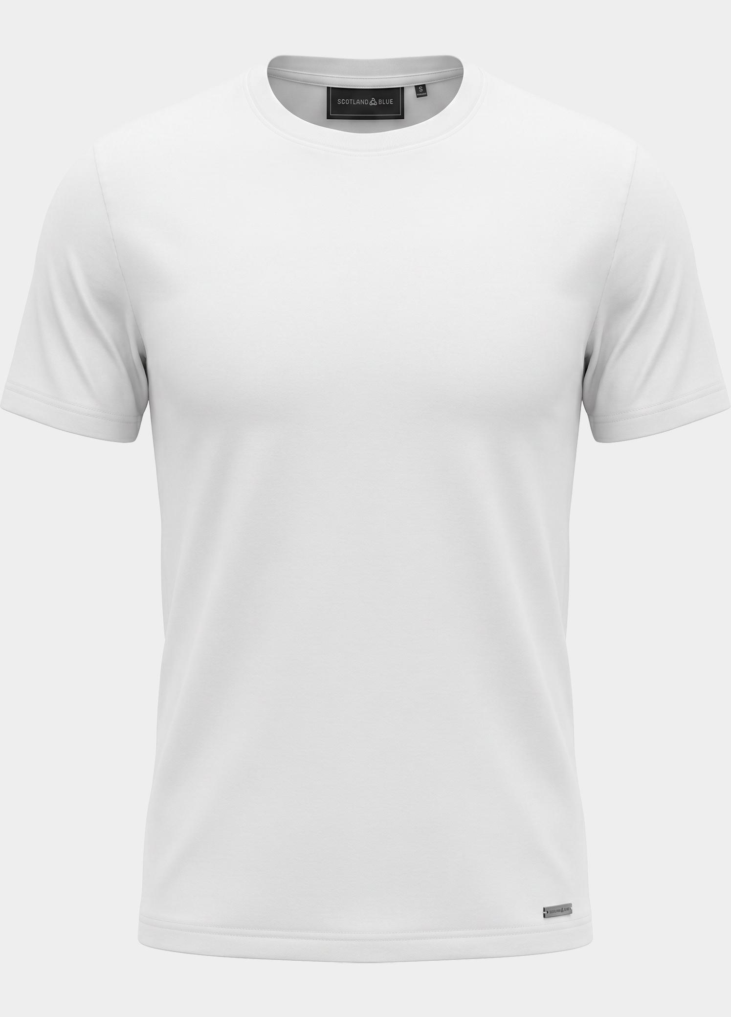 Scotland Blue T-shirt heren Wit Parker T-shirt SPE25108PA33SB/100 white