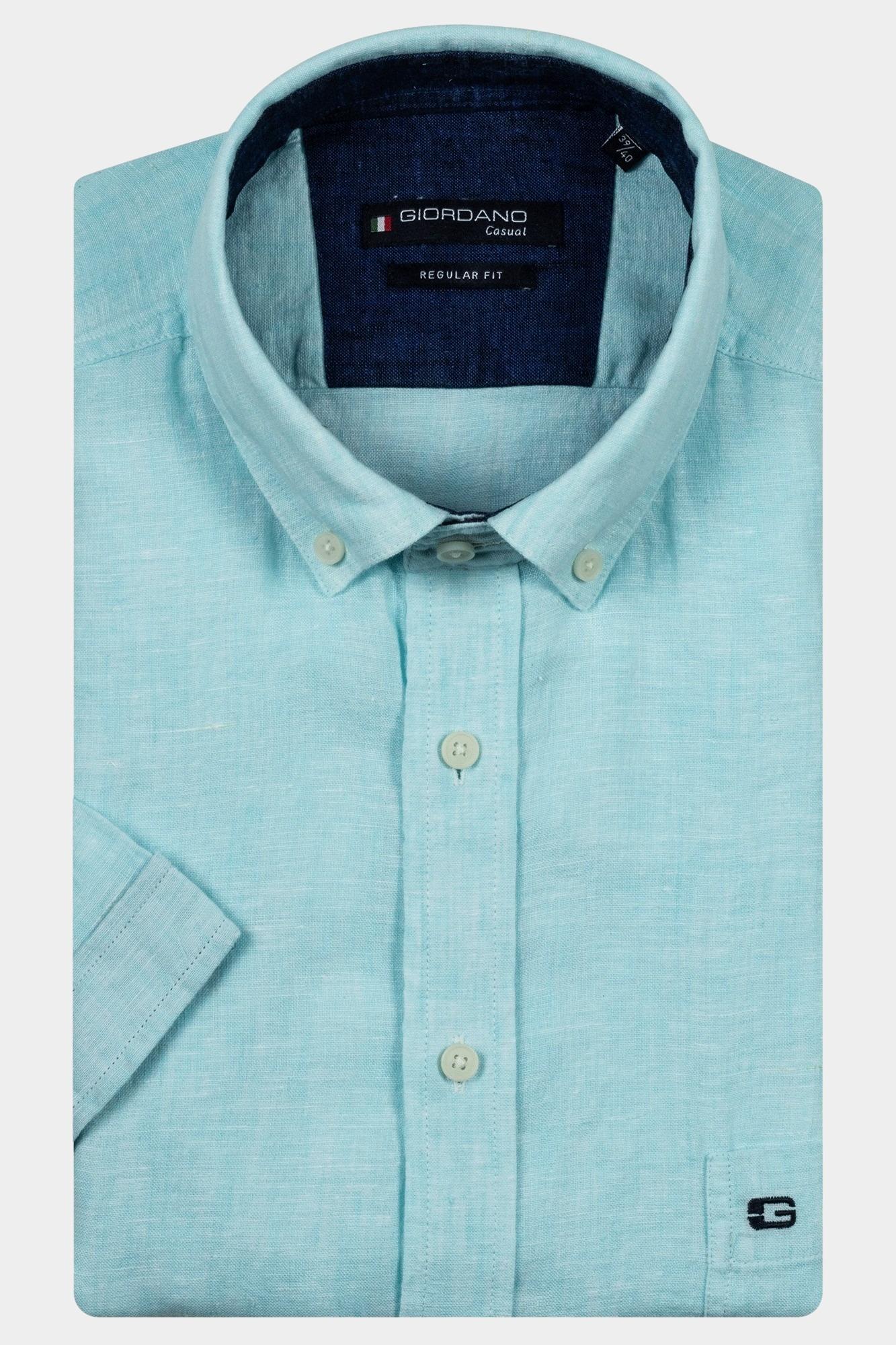 Giordano Casual hemd korte mouw Blauw League Short Sleeve button do 516009/62