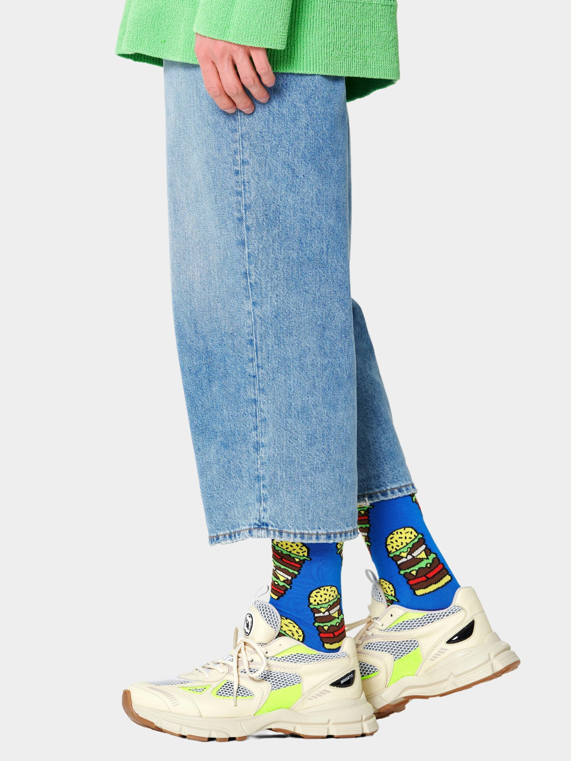 Happy Socks Sokken Blauw Burger BUR01/6000