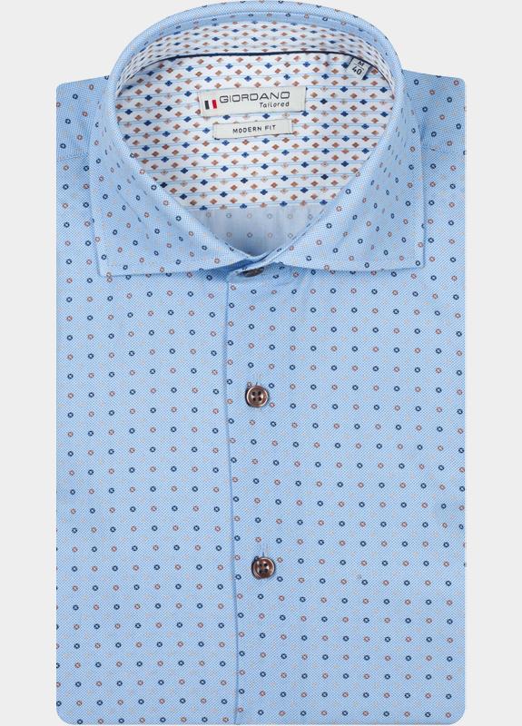 Giordano Overhemd heren Blauw Locarno Long Sleeve Semi Cuta 617883/60