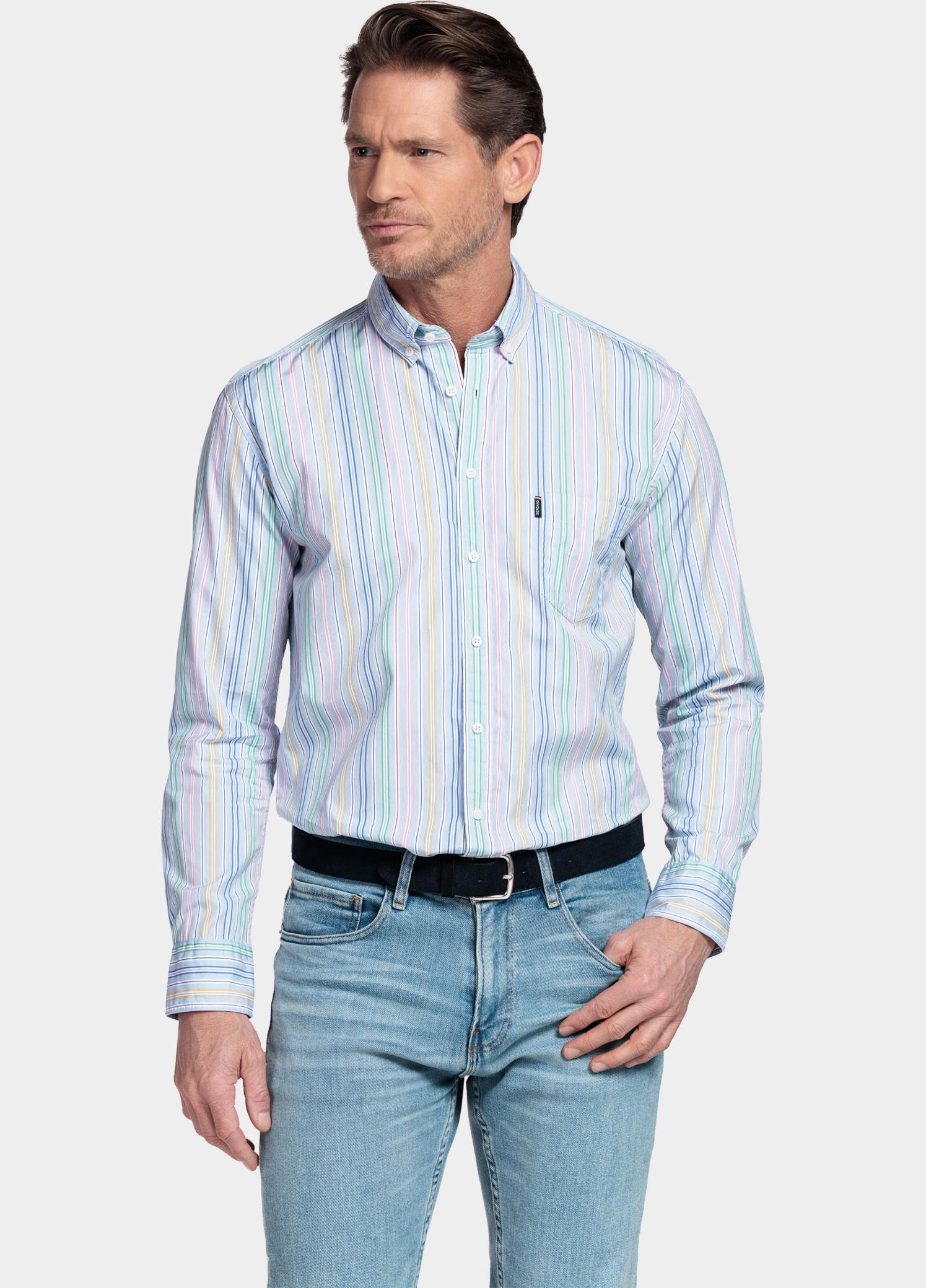 Giordano Overhemd heren Blauw Brando Long Sleeve Button Dow 617115/61