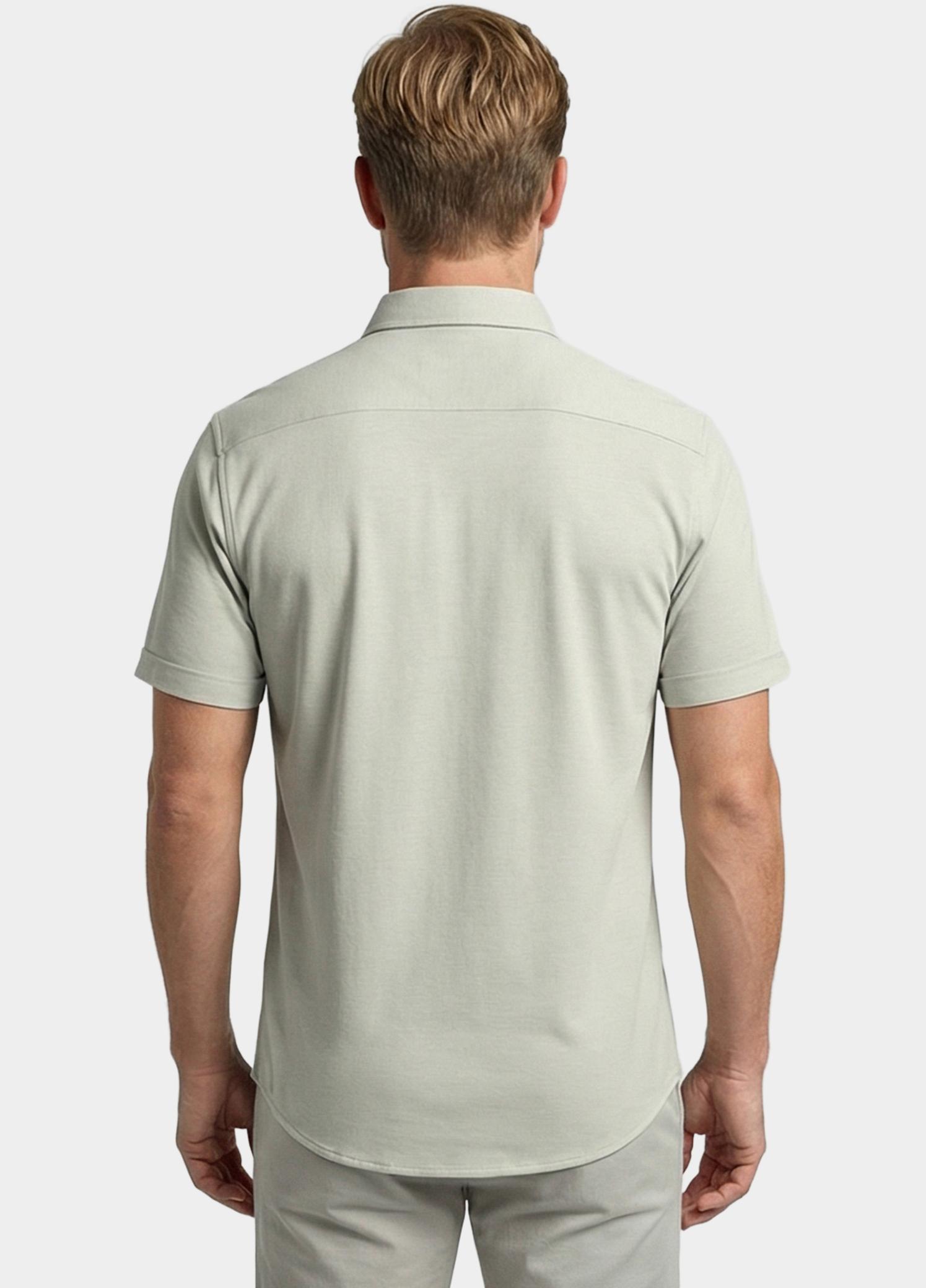 Giordano overhemd korte mouw heren Groen Alfa Short Sleeve Button Down 616078/71