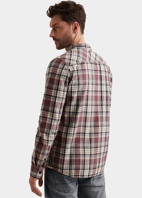 PME Legend Casual hemd lange mouw Roze LONG SLEEVE SHIRT Herringbone PSI2602210/4085