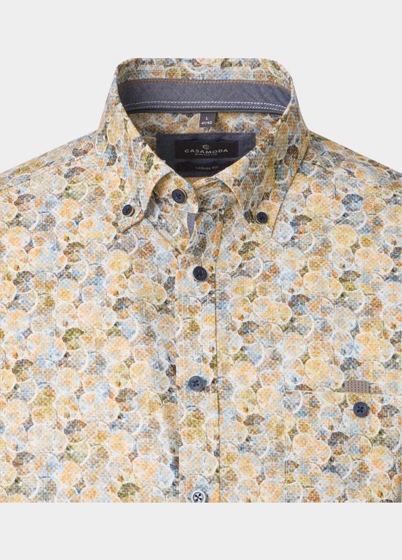 Casamoda Casual hemd korte mouw Geel B.D. Casual Fit Short 1/2Arm 126130471/500