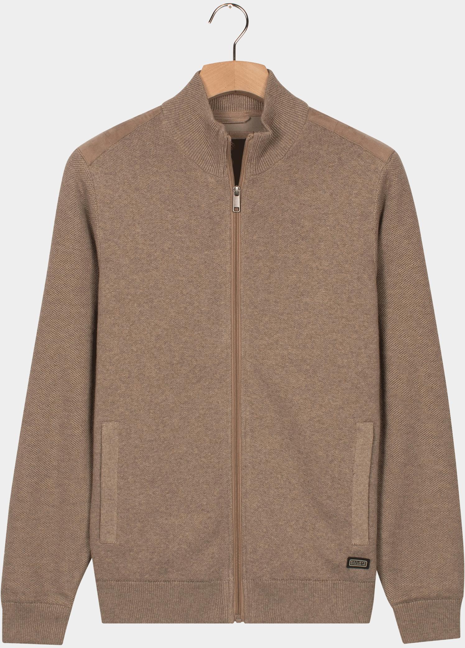 Baileys Vest heren Bruin Lined Cardigan Zip  Structure 522188/865