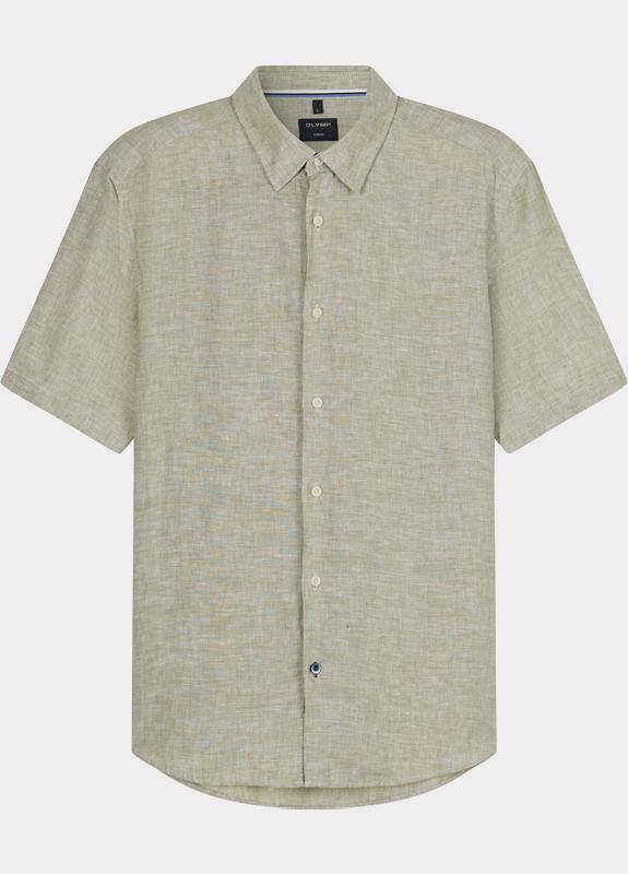Olymp overhemd korte mouw heren Groen Casual 404012/47