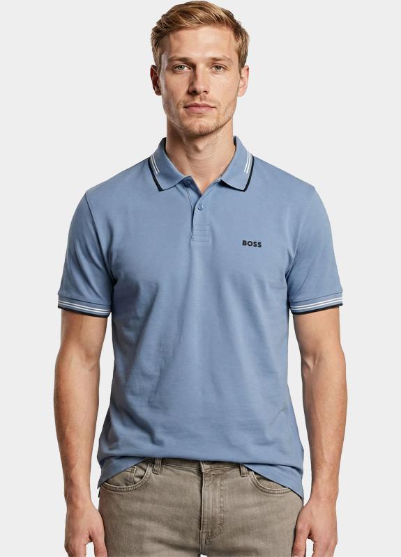 BOSS Green Polo korte mouw Blauw Paul 10255848 01 50506193/459