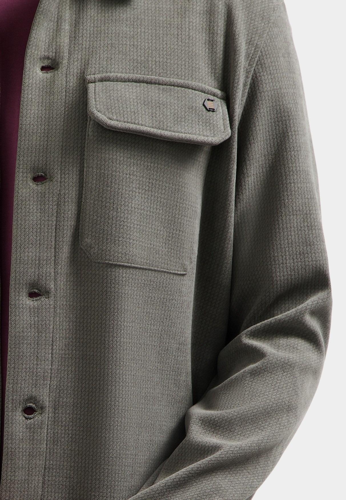 No Excess Overshirt Beige Overshirt Button Relief Sweat 29510806SN/118