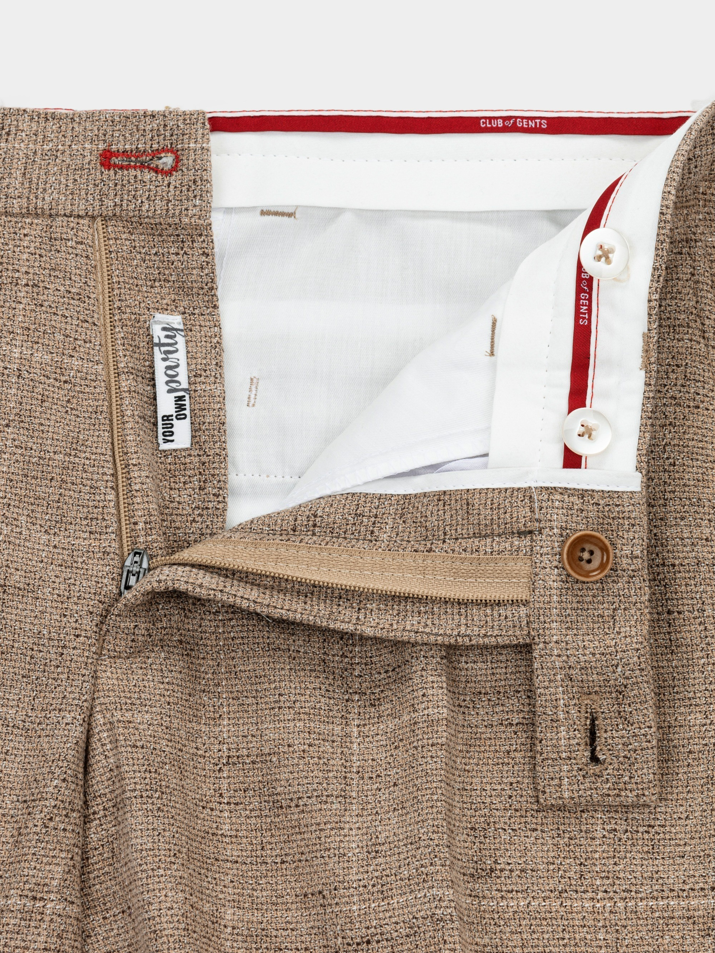 Club of Gents Pantalon Mix & Match Beige Pantalon in beige met ruit 15.004S3-230053 CG Paco/22