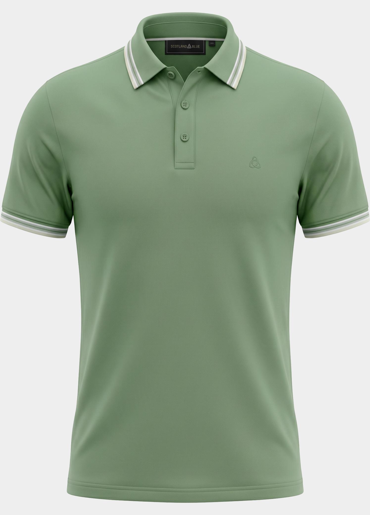 Scotland Blue Polo heren Groen Brick Polo Plain Contrast Col SPE25108BR06SB/343 surf side