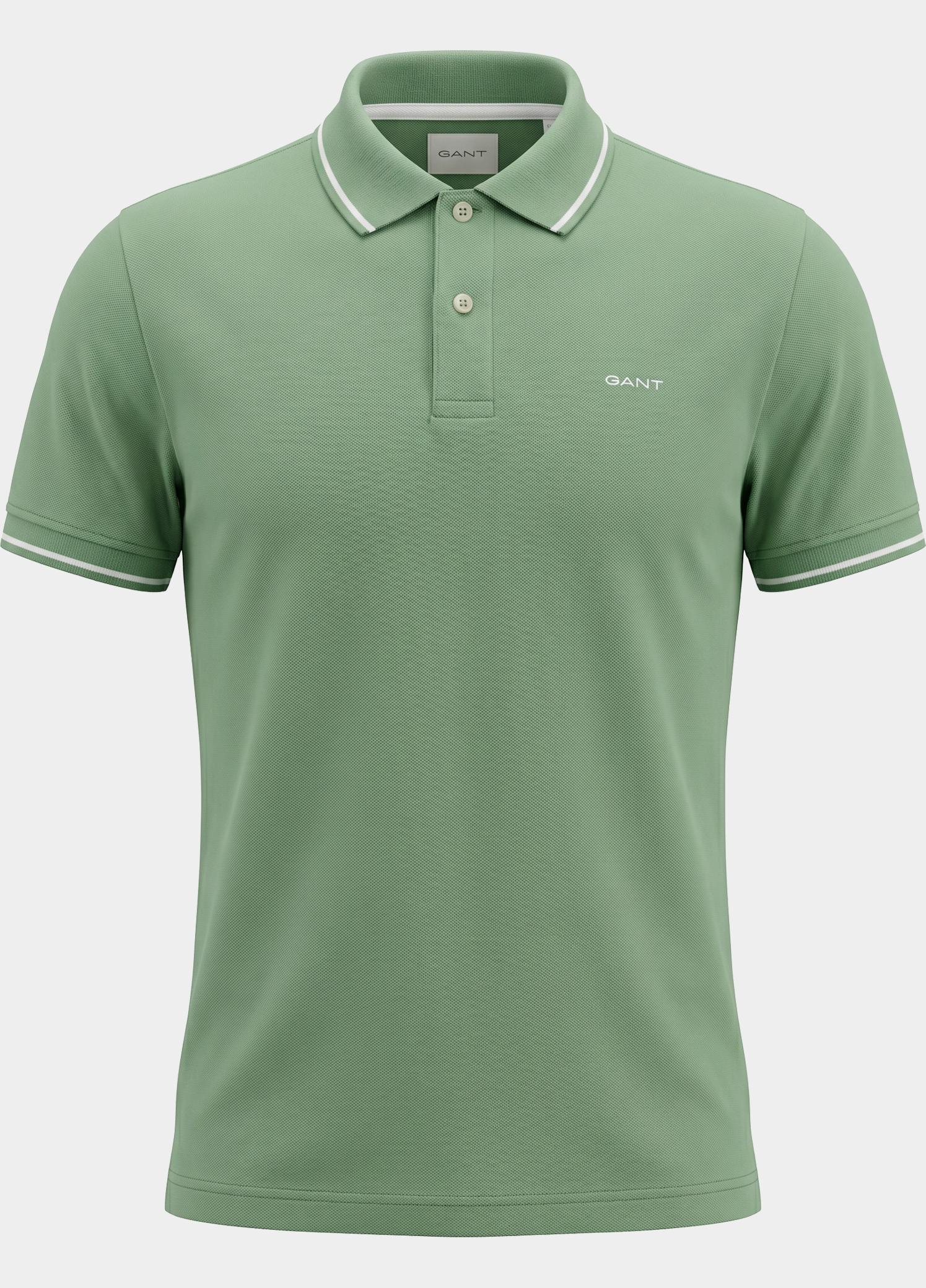 Gant Polo heren Groen Tipped Piqué Polo Shirt 2062034/362