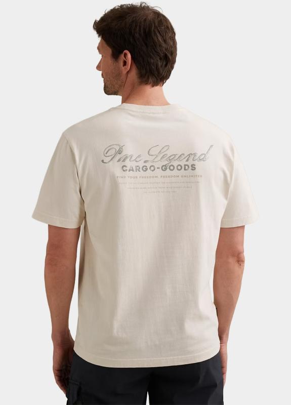 PME Legend T-shirt korte mouw Beige Short sleeve r-neck heavy ope PTSS2604568/7001